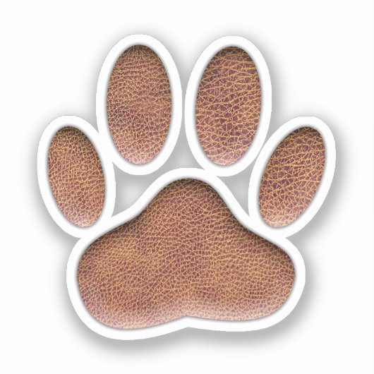 Ledertextiel Dog Paw Print Sticker (Voorkant)