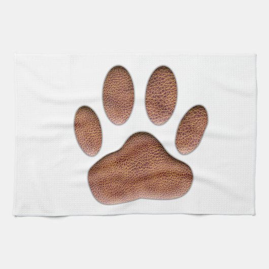Ledertextiel Dog Paw Print Theedoek (Horizontaal)