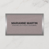 Ledertextiel | Metaalgrens Visitekaartje (Voorkant)