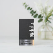 Ledertextiel | Metaalschijn Visitekaartje (Staand voorkant)