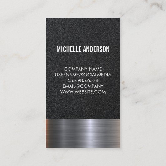 Ledertextiel | Metaalschijn Visitekaartje (Achterkant)