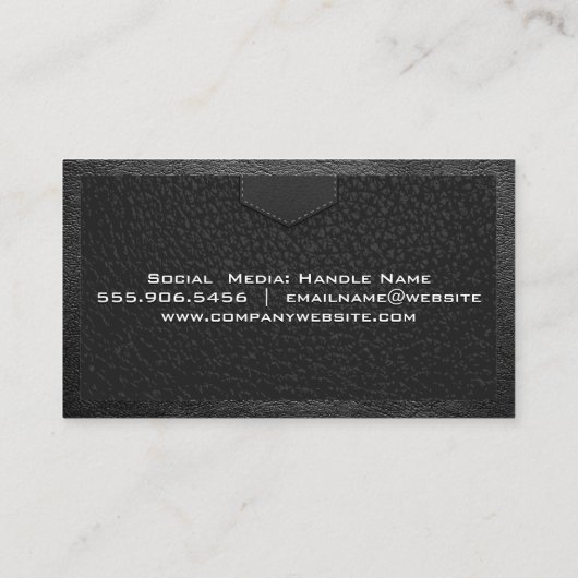 Ledertextiel | Stitched Visitekaartje (Achterkant)