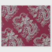 Ledertextiel uit zilverdragons cadeaupapier (Vlak)