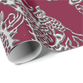 Ledertextiel uit zilverdragons cadeaupapier (Rol Hoek)