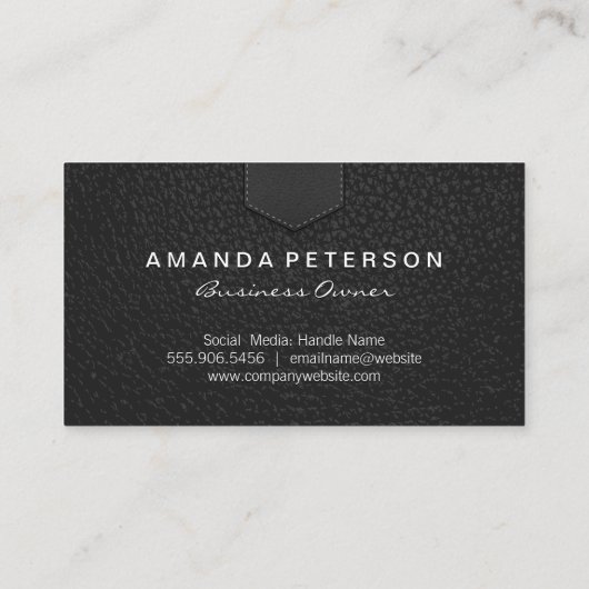 Ledertextiel Visitekaartje (Achterkant)