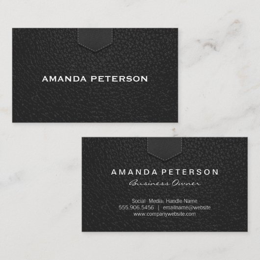 Ledertextiel Visitekaartje (Voorkant / Achterkant)