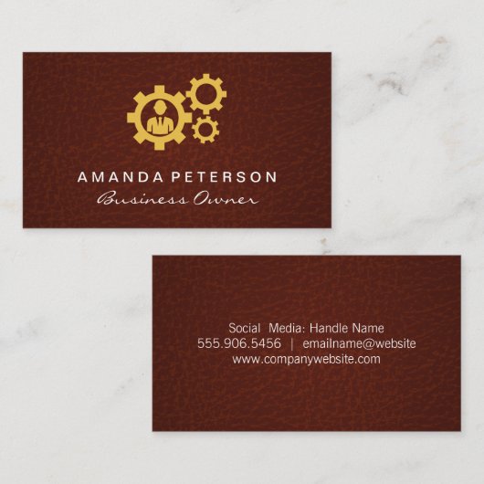 Ledertextiel | Vistuig Visitekaartje (Voorkant / Achterkant)