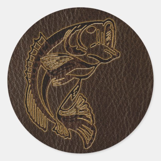 Ledervis donker ronde sticker (Voorkant)