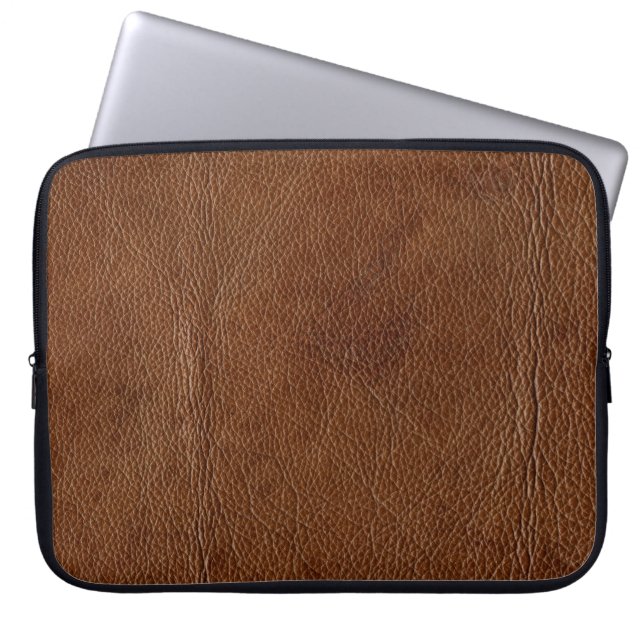 Ledervormig foliezien met klep laptop sleeve (Voorkant)