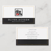 Ledervormig lux Gold Border Realtor Visitekaartje (Voorkant / Achterkant)