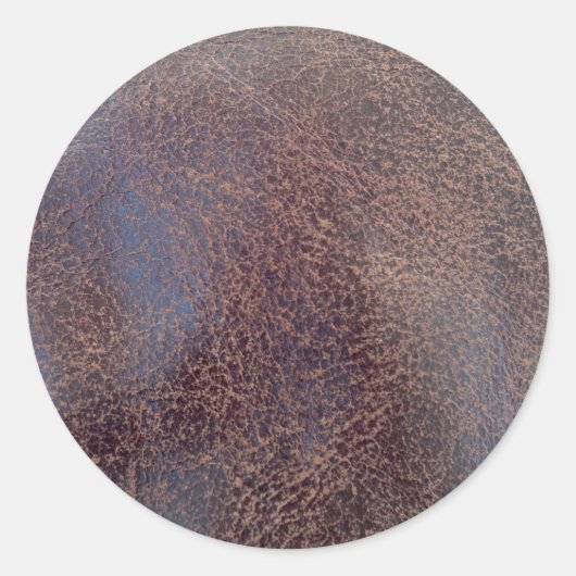 Ledervormig uiterlijk ronde sticker (Voorkant)