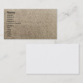 Ledervormig uiterlijk visitekaartje (Voorkant / Achterkant)