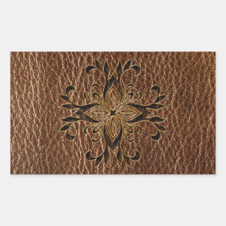 Ledervormige ster rechthoekige sticker