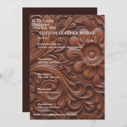 lederwerk kaart (Voorkant / Achterkant)