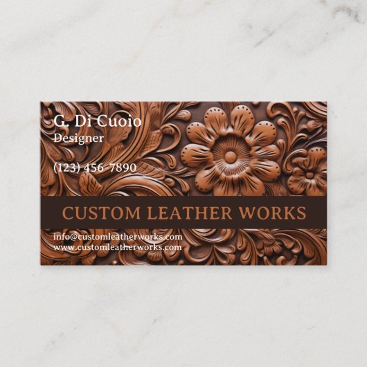 lederwerk visitekaartje (Voorkant)