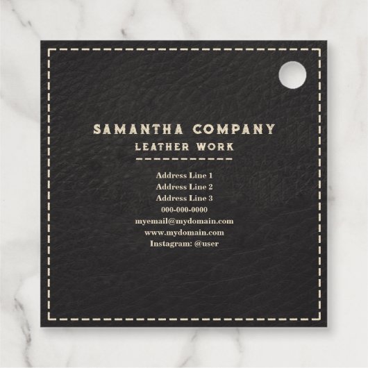 Lederwerker Craftsman Black Bedankjes Labels (Achterkant)