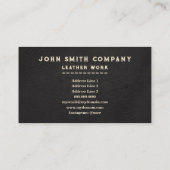 Lederwerker Craftsman Black Visitekaartje (Achterkant)