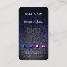 Lederzwart — Visitekaartje voor sociale media QR-c