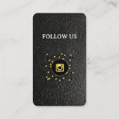 Lederzwart — Visitekaartje voor sociale media QR-c (Achterkant)