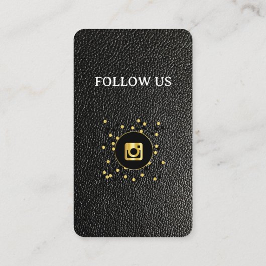 Lederzwart — Visitekaartje voor sociale media QR-c (Achterkant)