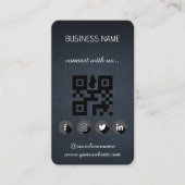 Lederzwart — Visitekaartje voor sociale media QR-c (Voorkant)