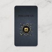 Lederzwart — Visitekaartje voor sociale media QR-c (Achterkant)