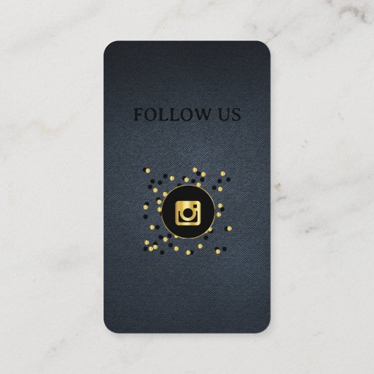 Lederzwart — Visitekaartje voor sociale media QR-c (Achterkant)