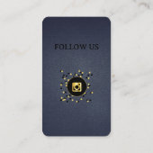 Lederzwart — Visitekaartje voor sociale media QR-c (Achterkant)