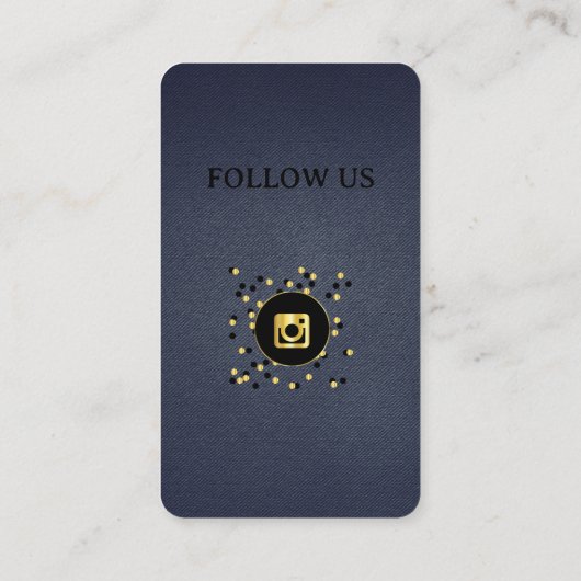 Lederzwart — Visitekaartje voor sociale media QR-c (Achterkant)