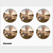 Ledge Geyser, Norris Geyser Basin Ronde Sticker (Vel)