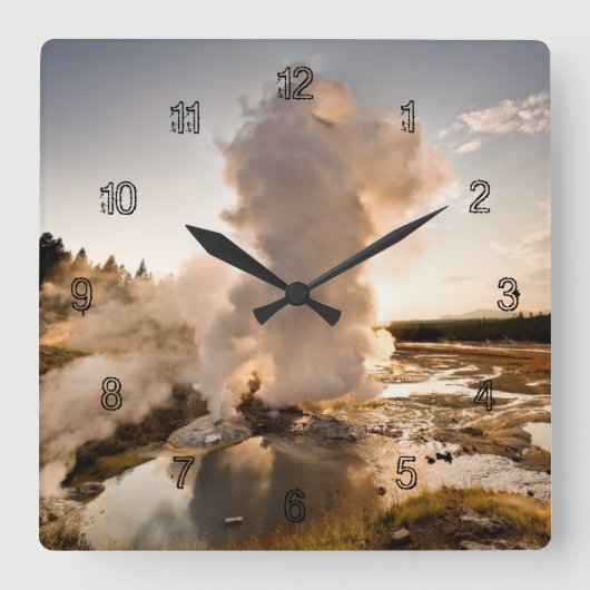 Ledge Geyser, Norris Geyser Basin Vierkante Klok (Voorkant)