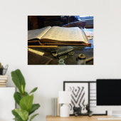 Ledger en Eyeglassen Poster (Thuiskantoor)