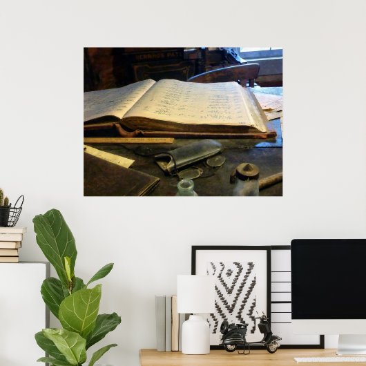 Ledger en Eyeglassen Poster (Thuiskantoor)