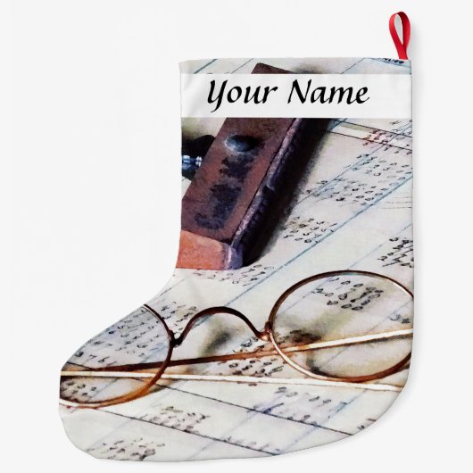 Ledger met eierlassen en rubberstempel grote kerstsok (Achterkant)