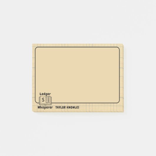 Ledger Whisperer Boekhouder 4"x3" Post-it® Notes (Voorkant)
