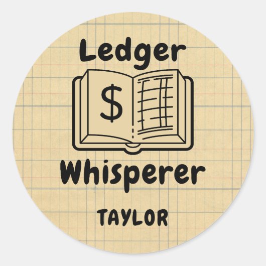 Ledger Whisperer Boekhouder Ronde Sticker (Voorkant)