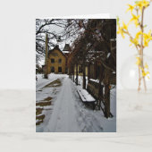 "LeDuc in Winterse Slap" Kerstkaart Kaart (Gele Bloem)