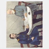 LEE en GRANT in het APPOMATTOX COURT HOUSE Fleece Deken (Voorkant)
