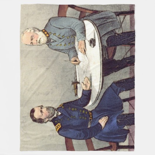 LEE en GRANT in het APPOMATTOX COURT HOUSE Fleece Deken (Voorkant)