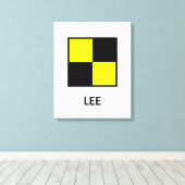 Lee Familienaam Nautische Vlag Canvas Afdruk (Insitu (Houten vloer))