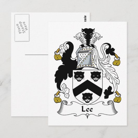 Lee Family Crest Briefkaart (Voorkant / Achterkant)