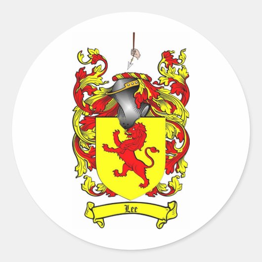 LEE FAMILY CREST - LEE WAPEN RONDE STICKER (Voorkant)