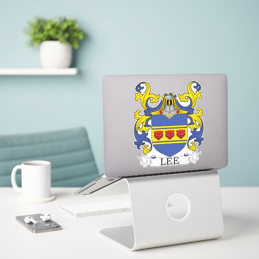 Lee Family Crest Sticker (Laptop op bureau)