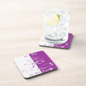 Lee Hiller Design Logo accenten wit violet Bier Onderzetter (Rechterzijde)