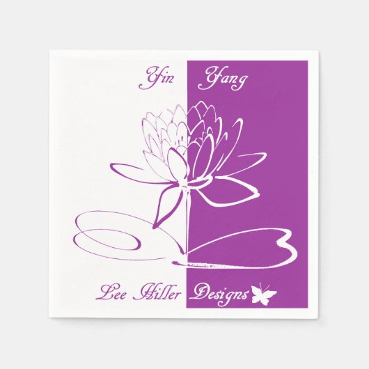 Lee Hiller Design Logo accenten wit violet Servet (Voorkant)