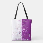 Lee Hiller Design Logo accenten wit violet Tote Bag (Achterkant)