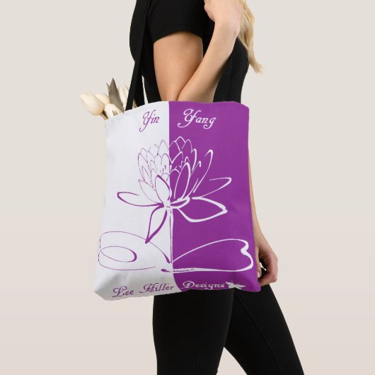 Lee Hiller Design Logo accenten wit violet Tote Bag (Dichtbij)