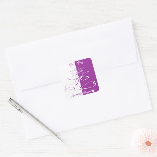 Lee Hiller Design Logo accenten wit violet Vierkante Sticker (Envelop)