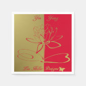 Lee Hiller Design Logo Accents Gold Red Servet (Voorkant)