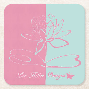 Lee Hiller Designs Accenten Roze Aqua Kartonnen Onderzetters